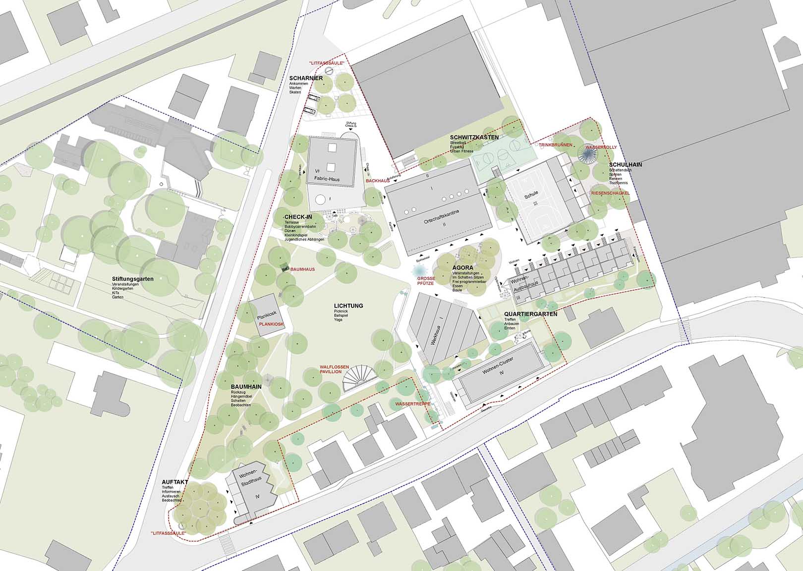 Fabric Areal Schöpflin Lörrach Studio Céline Baumann META Landschaftsarchitektur BeL Sozietät für Architektur, Clauss Merz, ifau, NL Architects civic design